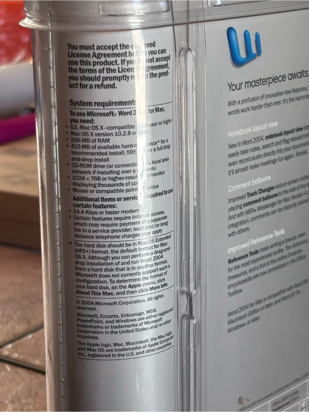 Vintage Microsoft Word:Mac 2004 - Rare Standalone Clamshell Edition Open Box
